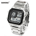 Shhors 0300B Men Digital Wristwatches Silicone Sports Watches Fashion Waterproof Watch